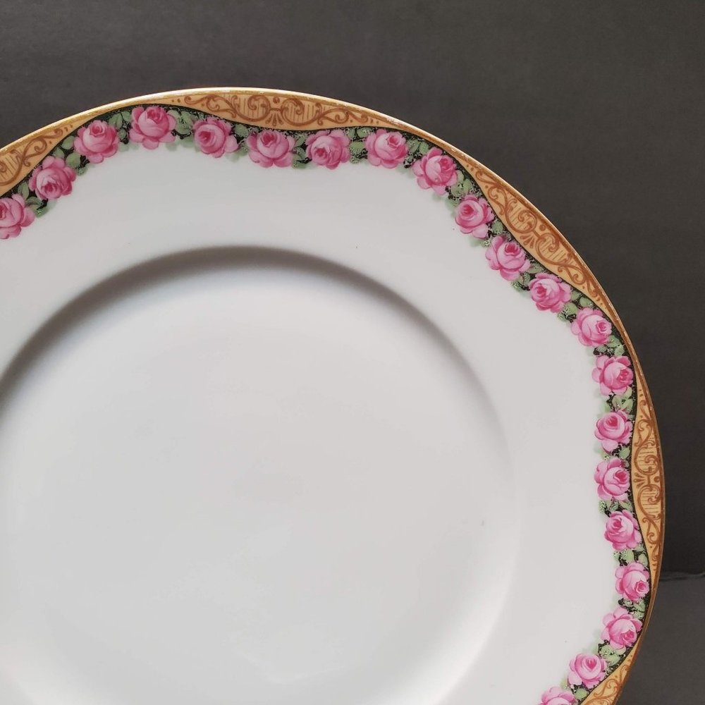 Antique Seltmann Weiden fine porcelain dessert plate, Roses, hand painted 1920s - Picture 2 of 7